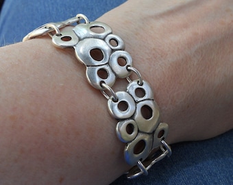 Boho Silber Bubble Geometrische Armband, Einzigartige Funky Silber Schmuck für Frauen