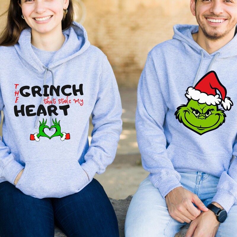 Grinch Hoodie Christmas Sweater Couple 3D Printed Cardigan plus Size main image 1