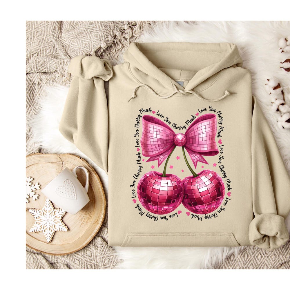 Love You Cherry Much Hoodie, Valentine'S Day Hoody, Heart Cherry Hoody, Couples Matching Hoodie, Valentine Theme Hoody, Couples Trip Hoody Amitytees