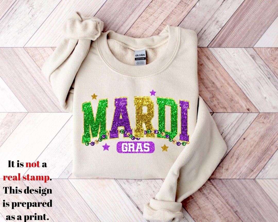 Mardi Gras Varsity Letter Short Sleeve Sweater main image 1