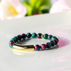 Ruby Zoisite Classic – Ruby Zoisite Natural Stone Bracelet Green Pink | Women's Pearl Bracelet