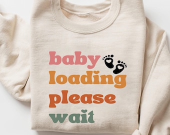 Camiseta de bebé cargando, camiseta de anuncio de embarazo
