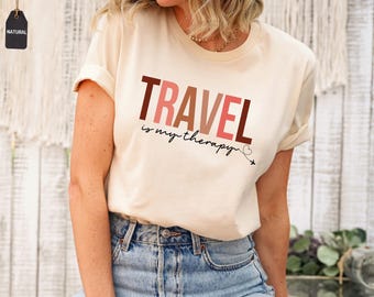 Travel Is My Therapy Shirt, 2026 Travel Crewneck, Traveler Gift, Vacation Sweater