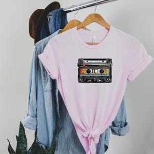 Rock Cassets Tape Printed Shirt, 80's Rock T-Shirt, Cassette Tape Graphic Tee, Retro Cassette Shirt, Music Lover Gift, Holiday Gift, Vintage