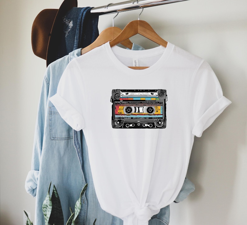 Rock Cassets Tape Printed Shirt, 80's Rock T-Shirt, Cassette Tape Graphic Tee, Retro Cassette Shirt, Music Lover Gift, Holiday Gift, Vintage