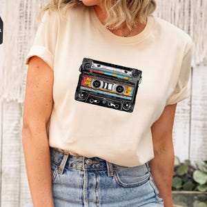 Rock Cassets Tape Printed Shirt, 80's Rock T-Shirt, Cassette Tape Graphic Tee, Retro Cassette Shirt, Music Lover Gift, Holiday Gift, Vintage