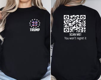 Sudadera con código QR de Trump, suéter con código QR de baile viral de Trump, camiseta con código QR de baile de Trump, camiseta republicana, sudadera con la camiseta Trump Maga