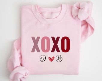 Custom XOXO Valentines Day Sweatshirt, Couple Gift