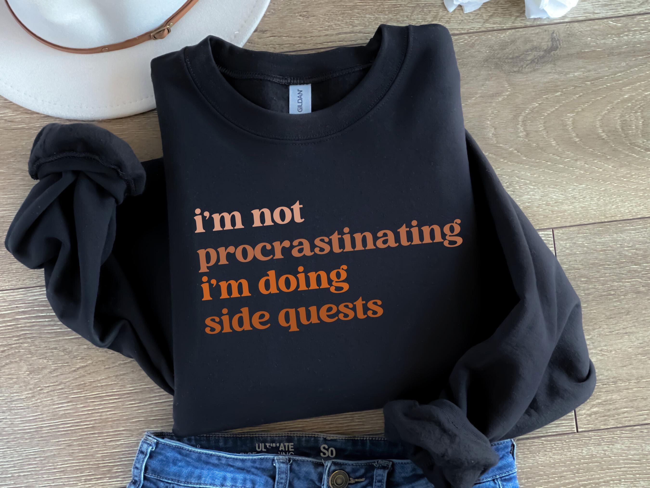 I'm Not Procrastinating I'm Doing Side Quests RPG Gamer T-Shirt Design...