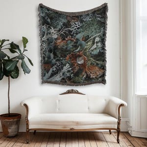 Moss Blanket Earthy Housewarming Gift Dark Green Soft Sherpa Sofa Blanket Cozy Home Decor GenZ Apartment Gift