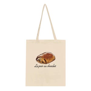 Pain au Chocolat Tote Bag, croissant tote bag, chocolat croissant, french tote bag, Paris tote bag, French pastry