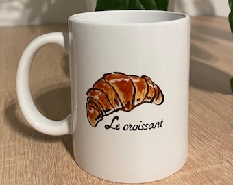 Croissant Mug, Coffee Cup, French Pastry, Paris, France, Hot Chocolate, Everything Francais, French Café