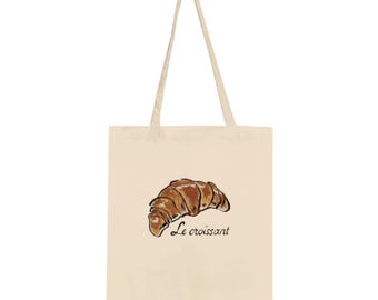 Croissant Tote Bag, Paris tote bag, croissant lover, pain au chocolat bag, France tote bag