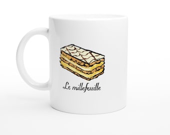 Taza de milhojas, taza de milhojas, París, Francia, chocolate caliente, taza de café, pastelería francesa, postre, taza de café, Napoleón