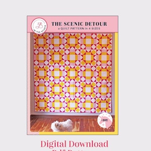 Scenic Detour Quilt Pattern Instant Download By Rebecca Danger For B In The Studio Modern Quilt Pattern Beginner Quilt Pattern image 1