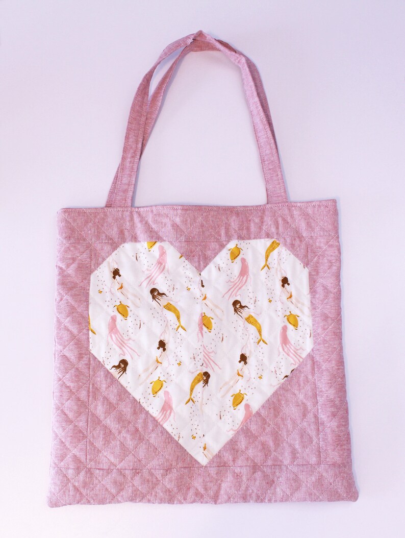 The Happy Heart Quilted Tote and Pouch Bag Sewing Pattern Instant Download By Rebecca Danger For B In The Studio Quilt Bag Pattern image 6