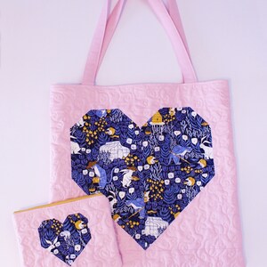 The Happy Heart Quilted Tote and Pouch Bag Sewing Pattern Instant Download By Rebecca Danger For B In The Studio Quilt Bag Pattern image 10