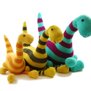 Basil the Boogie-Woogie Brontosaurus Knitting Pattern Pdf INSTANT DOWNLOAD image 1