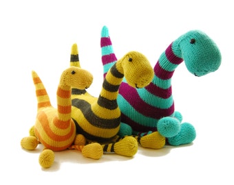 Basil the Boogie-Woogie Brontosaurus Knitting Pattern Pdf INSTANT DOWNLOAD