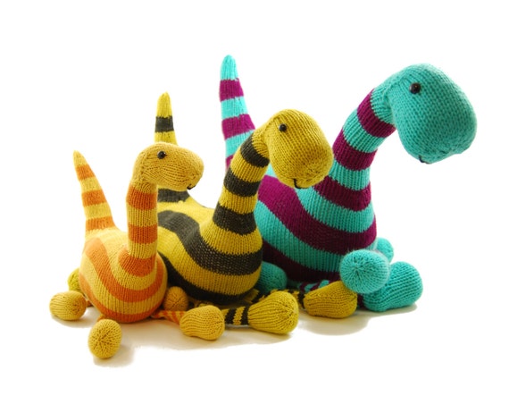 Basil the Boogie-Woogie Brontosaurus Knitting Pattern Pdf INSTANT DOWNLOAD