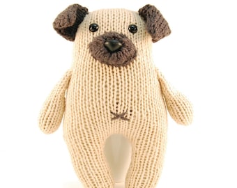 Wasabi the Gregarious Pug Knitting Pattern Pdf INSTANT DOWNLOAD