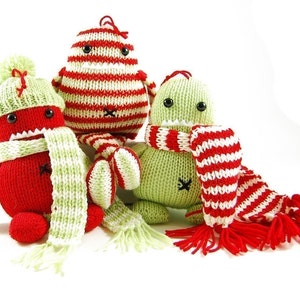 Holly Ivy and Steve Three Christmas Hooligans Ornament Knitting Pattern Pdf INSTANT DOWNLOAD image 1