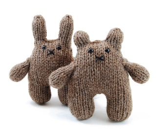 Beatrice and Bernard The Inseparable Bunny and Bear Knitting Pattern Pdf INSTANT DOWNLOAD