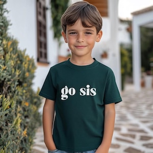 Empowering Youth Short Sleeve Tee - &#39;Go Sis&#39; Unisex T-Shirt, Sports Sibling, Game Day Apparel, Gifts for Girls and Boys