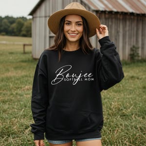 Boujee Softball Mom Crewneck: Cozy Athleisure Sweatshirt