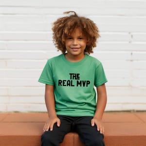 Youth Short Sleeve Tee - The Real MVP, Kids Sports Shirt, Birthday Gift for Boys, Team Spirit Tee, Youth Athletic Wear, Cool Game Day Tee