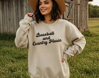 Baseball Mom Crewneck Sweatshirt: Country Music Fan Apparel
