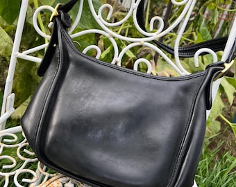 Vintage Coach 9950 Janice Legacy Black Leather Crossbody Handbag