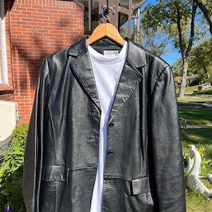 Ladies soft black leather Pendleton blazer, size 12