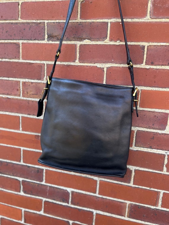 Black Coach Equestrian bag, Slim Coach Bucket Bag… - image 1