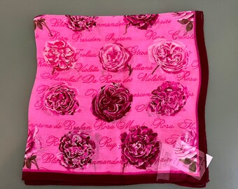 Silk scarf, roses in bloom! ladies silk scarf, Elaine Gold scarf, accessories,  vintage scarf, silk scarf, floral scarf, TwoSwansSwimming