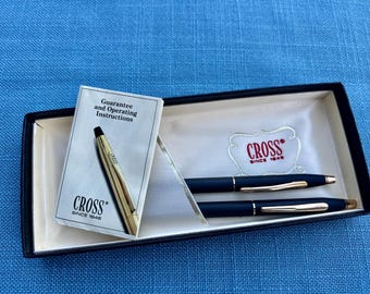 Mat black Cross Century Classic boxed pen and pencil set