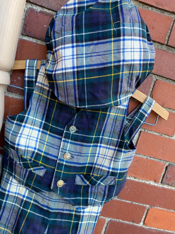 Little boys plaid shorts, vest and hat, toddler p… - image 7