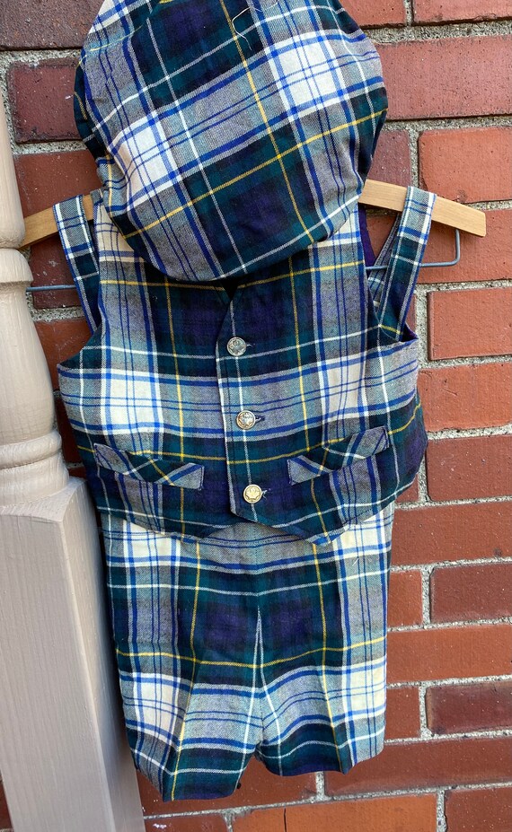 Little boys plaid shorts, vest and hat, toddler p… - image 6