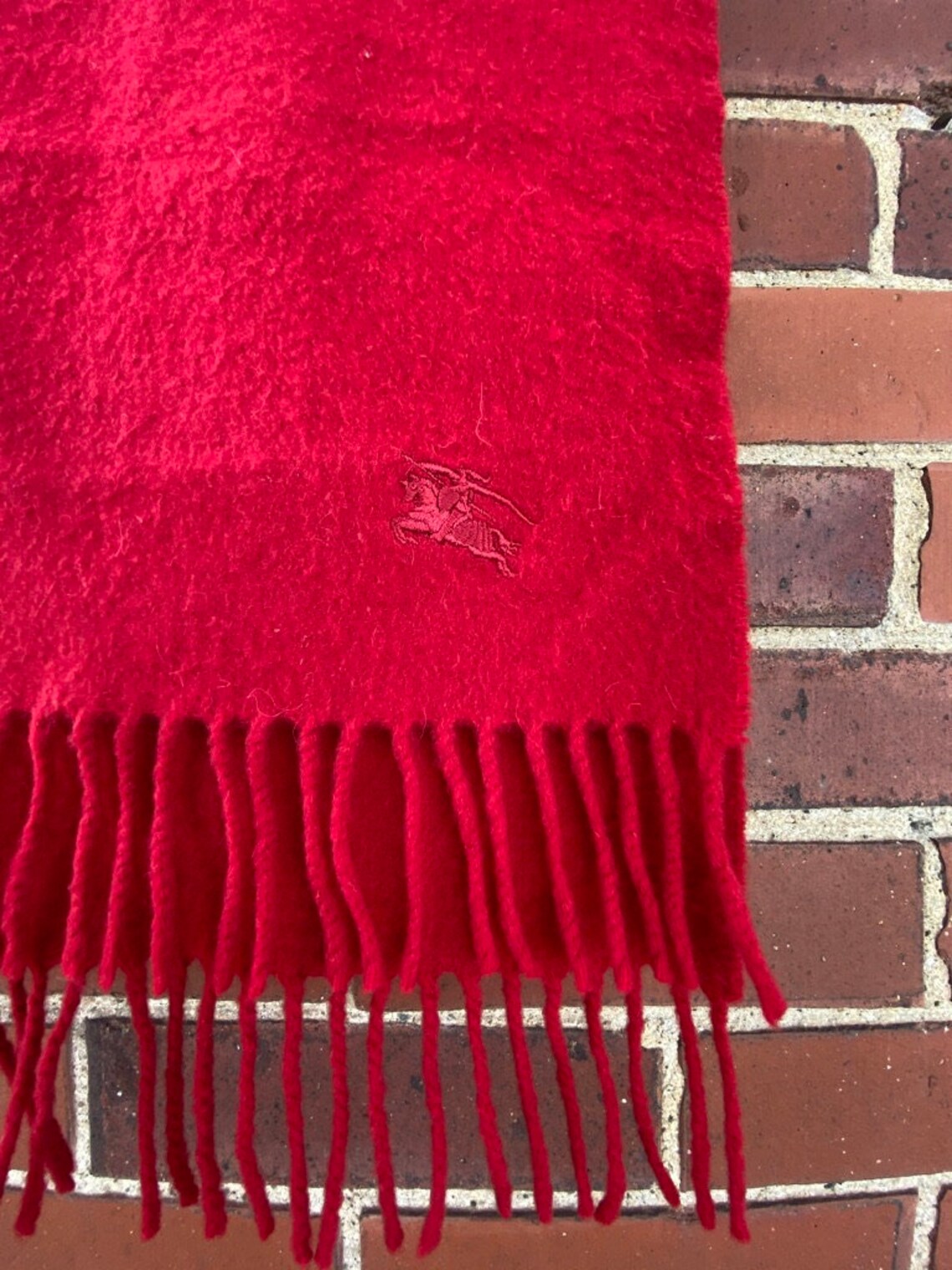 Burberry red cashmere scarf unisex scarf Authentic Burberry | Etsy