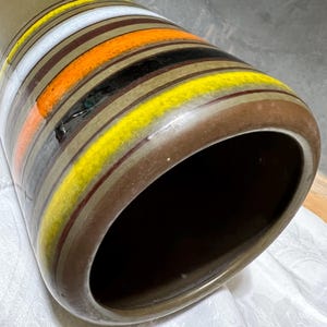 Bitossi Rosenthal Netter Color Bands Vase: Mid Century Modern Aldo Londi Design image 2
