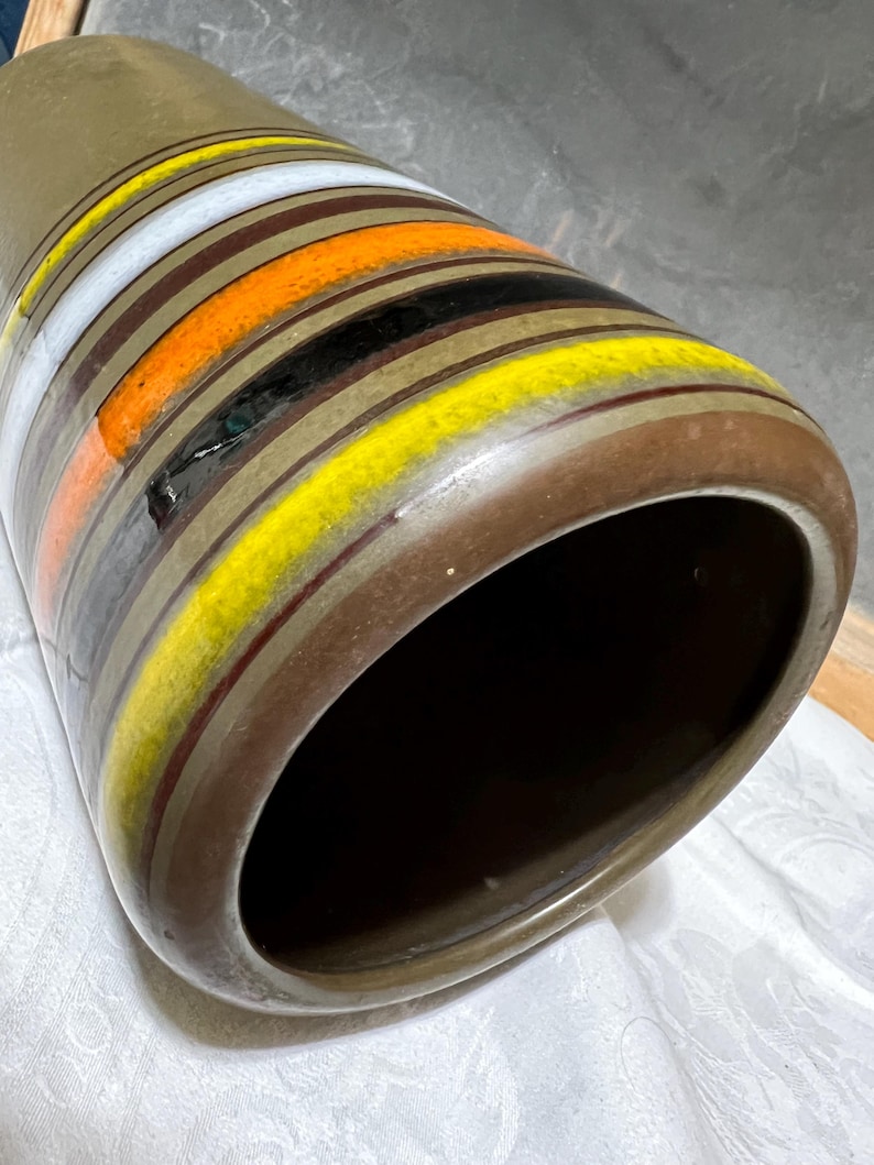 Bitossi Rosenthal Netter Color Bands Vase: Mid Century Modern Aldo Londi Design image 2
