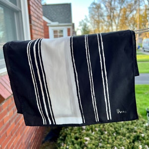 Vintage Vera Neumann Scarf: Black & White Striped Sash