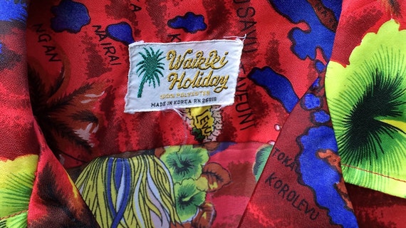 Tropical  Hawaiian shirt, Waikiki Holiday vintage… - image 2