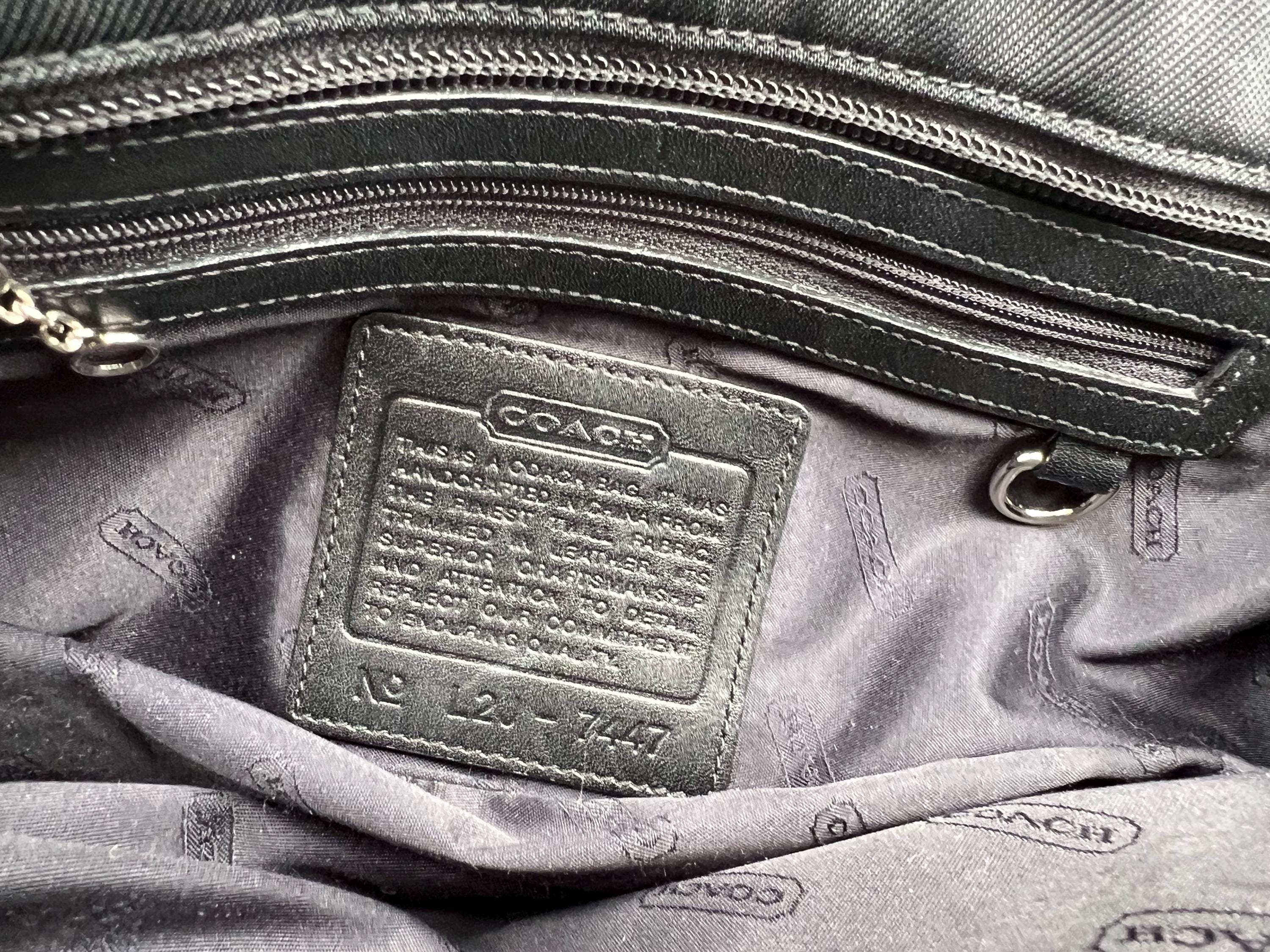 Coach Black Nylon Tote Bag: Leather Trim Top Handle - Etsy