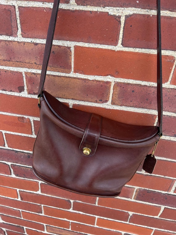 Brown leather Coach crossbody bag, Vintage Coach … - image 6