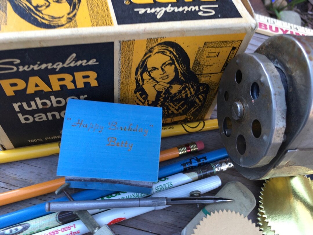 Old Office Supplies Crank Pencil Sharpener Old Pencils Gold Etsy