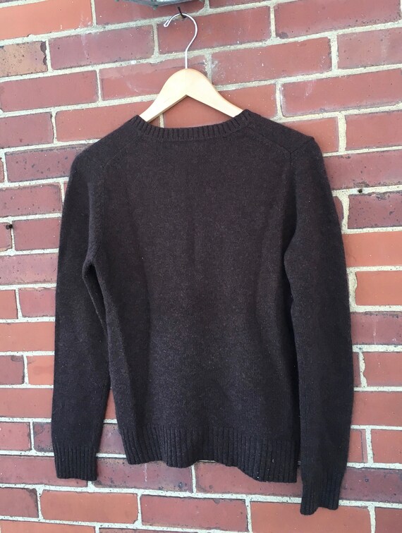Brown cashmere v neck sweater, vintage sweater, v… - image 3