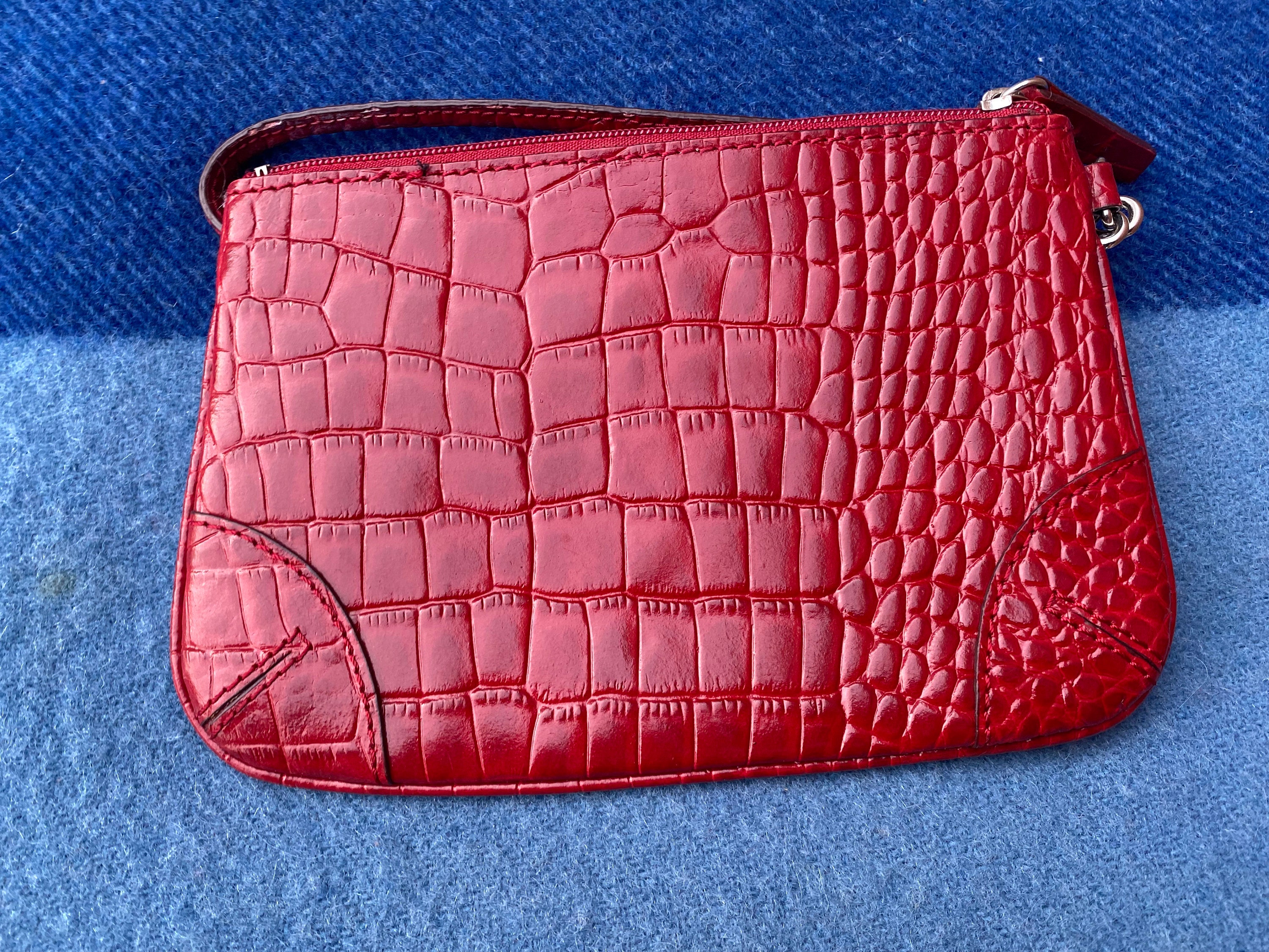 Buy Little Red Wristlet Croc Embossed Leather Franklin Covey