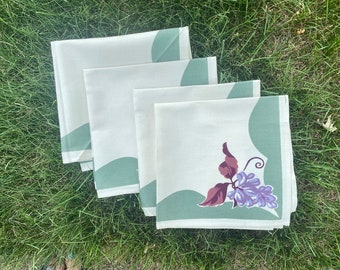 1950s lilac flowered napkins: cottage core napkins