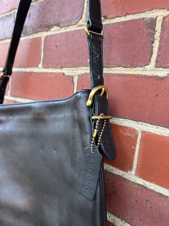 Black Coach Equestrian bag, Slim Coach Bucket Bag… - image 2